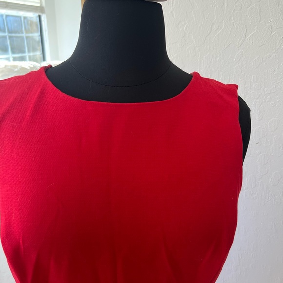 TALBOTS sleeves red stretch ponte shift dress - Picture 3 of 5